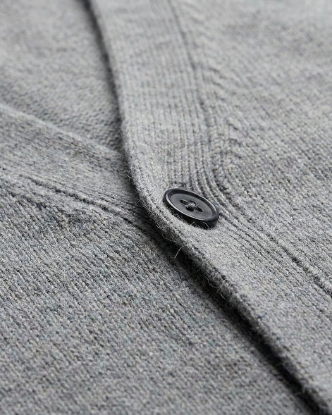Men's V-Neck Button-Up Cardigan Grey Black Sizes M–3XL – Valedrian — view 3
