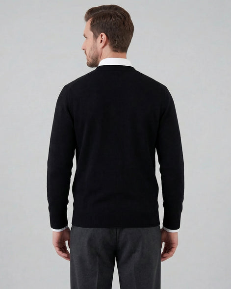 Men's V-Neck Button-Up Cardigan Grey Black Sizes M–3XL – Valedrian — view 7