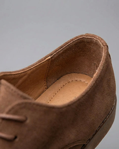 Men's Wedge Heel Boots Brown Cow Suede Low Shaft Sizes 6–13 - Valedrian — view 4