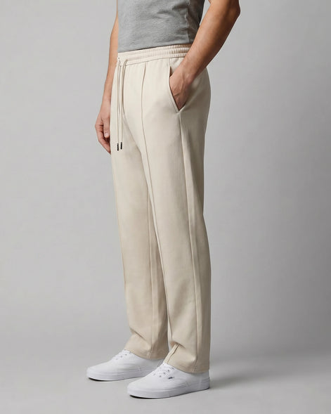 Men's Wide Leg Drawstring Trousers – 65% Nylon, Brown & Beige – Valedrian — view 12