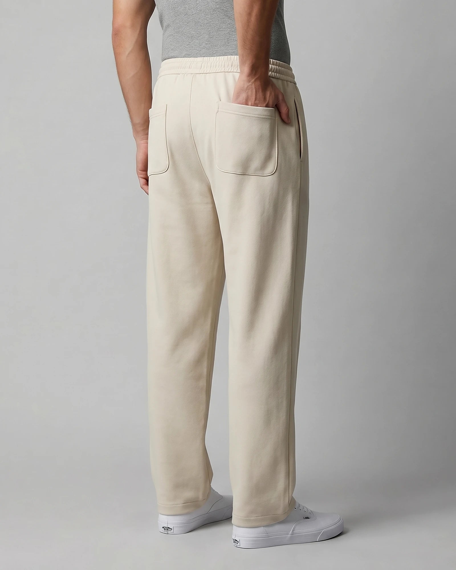 Men's Wide Leg Drawstring Trousers – 65% Nylon, Brown & Beige – Valedrian — view 13
