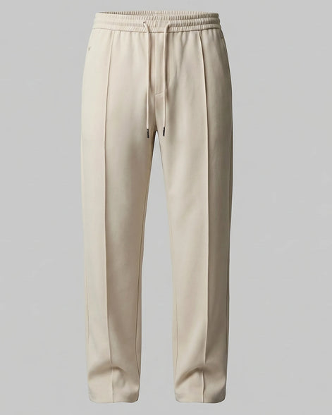 Men's Wide Leg Drawstring Trousers – 65% Nylon, Brown & Beige – Valedrian — view 15