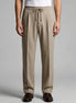 Men's Wide Leg Drawstring Trousers – 65% Nylon, Brown & Beige – Valedrian