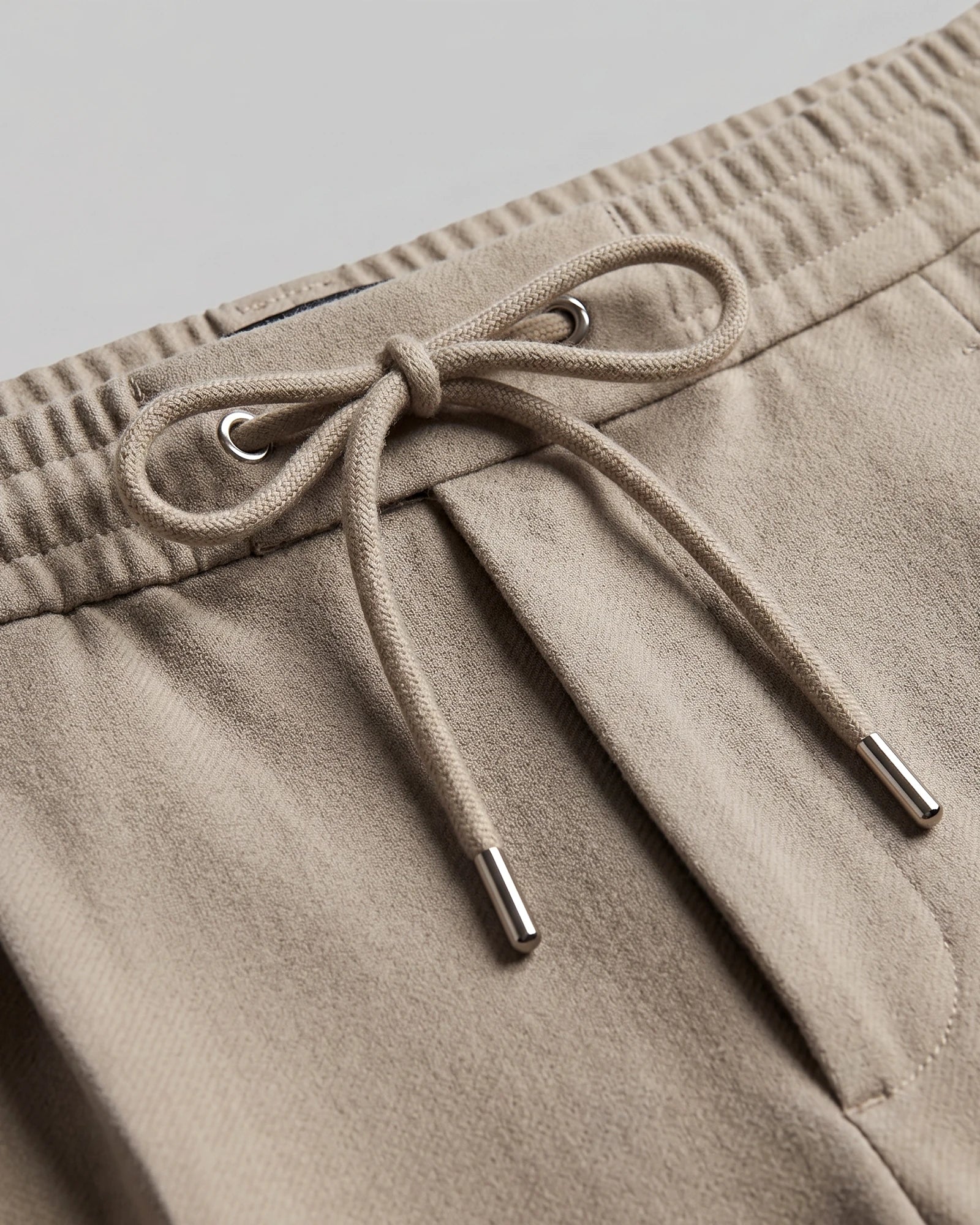 Men's Wide Leg Drawstring Trousers – 65% Nylon, Brown & Beige – Valedrian — view 4