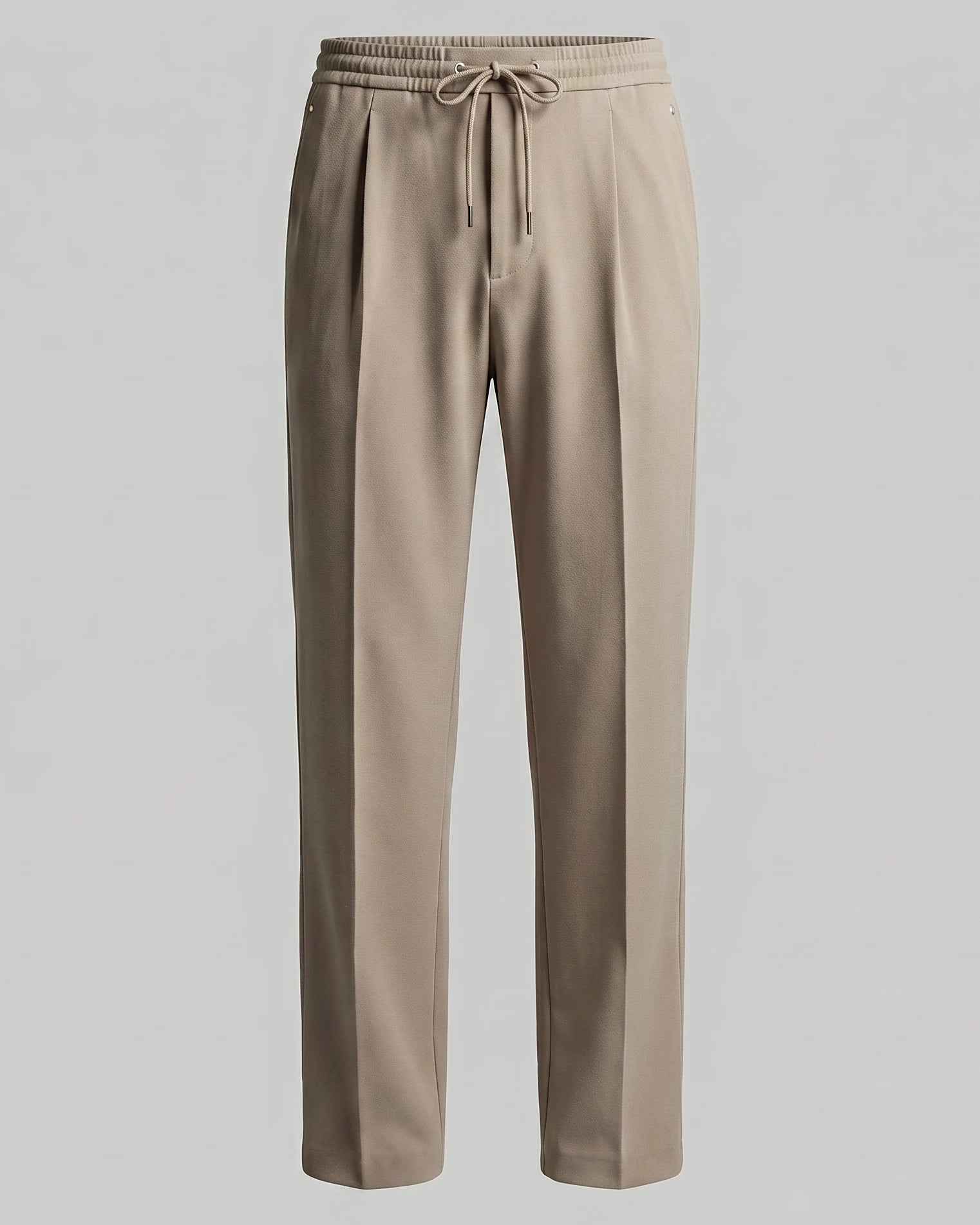Men's Wide Leg Drawstring Trousers – 65% Nylon, Brown & Beige – Valedrian — view 5