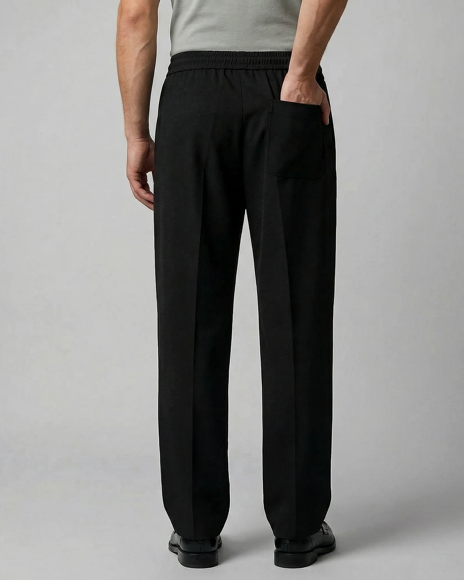 Men's Wide Leg Drawstring Trousers – 65% Nylon, Brown & Beige – Valedrian — view 7