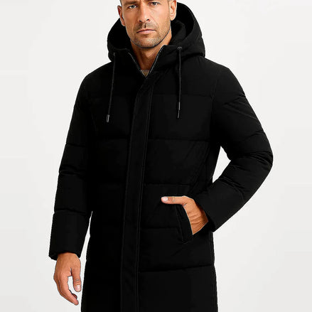 Winter Hooded Puffer Coat | Insulated Longline Design