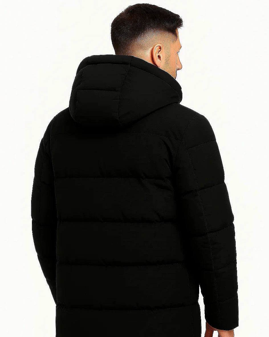 Winter Hooded Puffer Coat | Insulated Longline Design — view 2