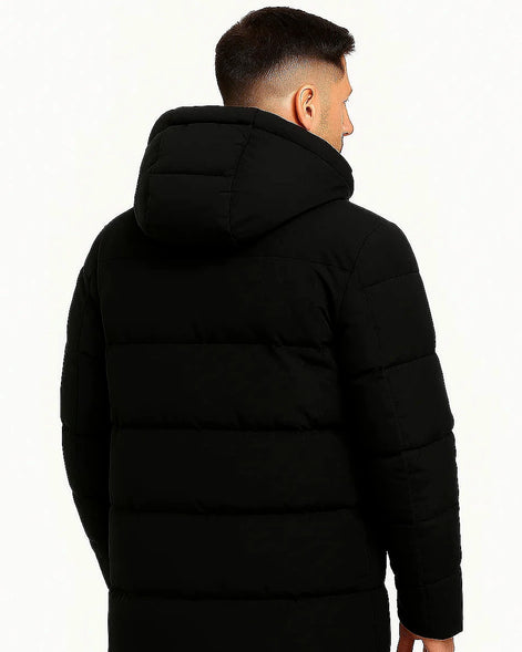 Winter Hooded Puffer Coat | Insulated Longline Design — view 2