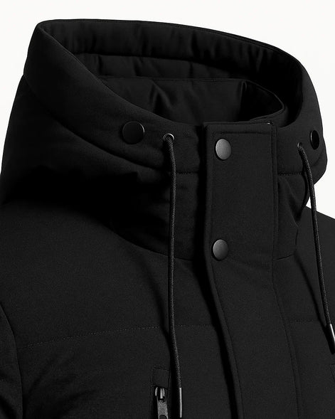 Winter Hooded Puffer Coat | Insulated Longline Design — view 3