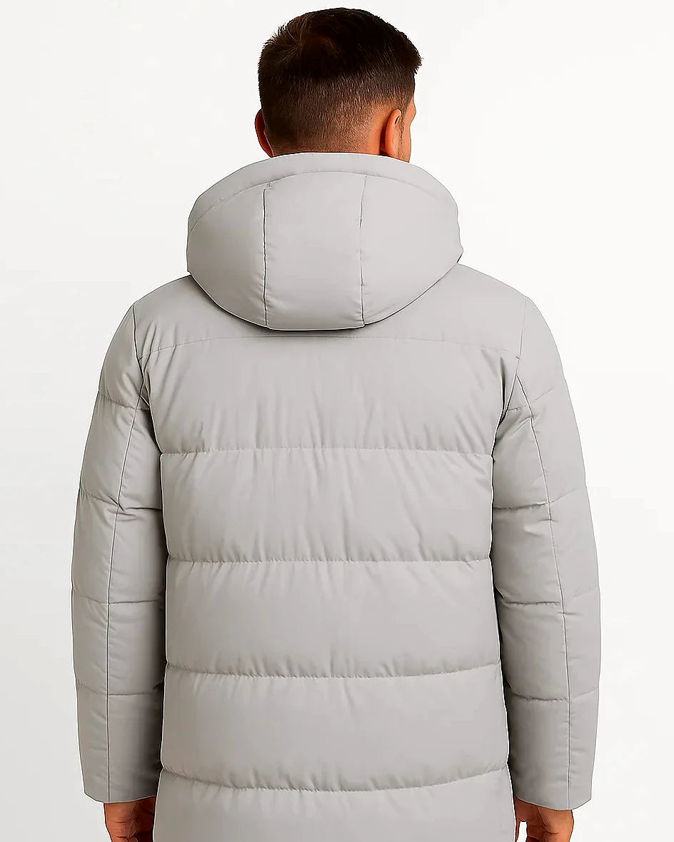 Winter Hooded Puffer Coat | Insulated Longline Design — view 5