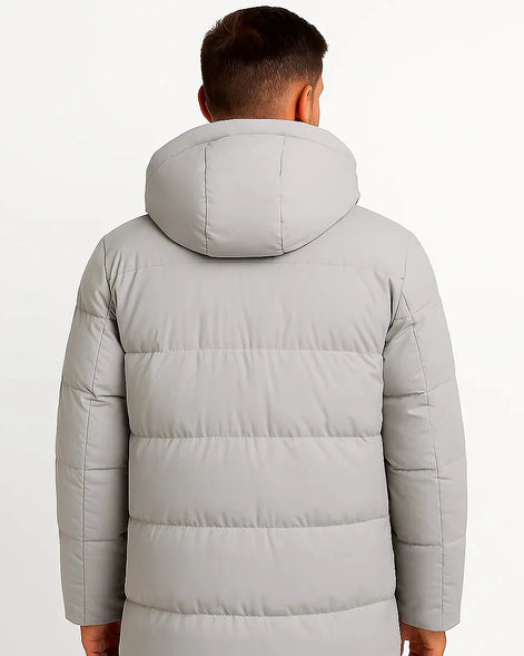 Winter Hooded Puffer Coat | Insulated Longline Design — view 5