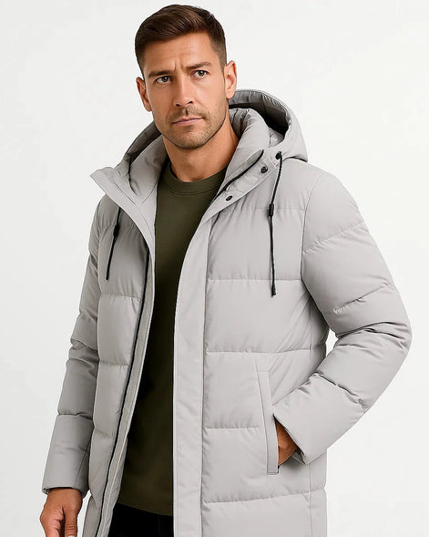 Winter Hooded Puffer Coat | Insulated Longline Design — view 6