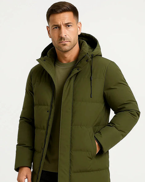 Winter Hooded Puffer Coat | Insulated Longline Design — view 7