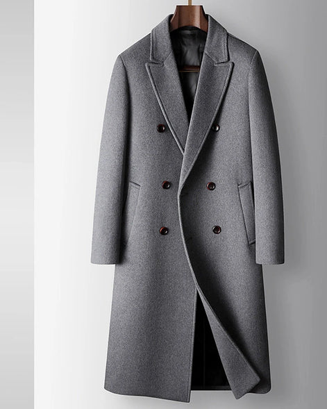 Overcoat, Wool Blend, Double-Breasted, Camel — view 6