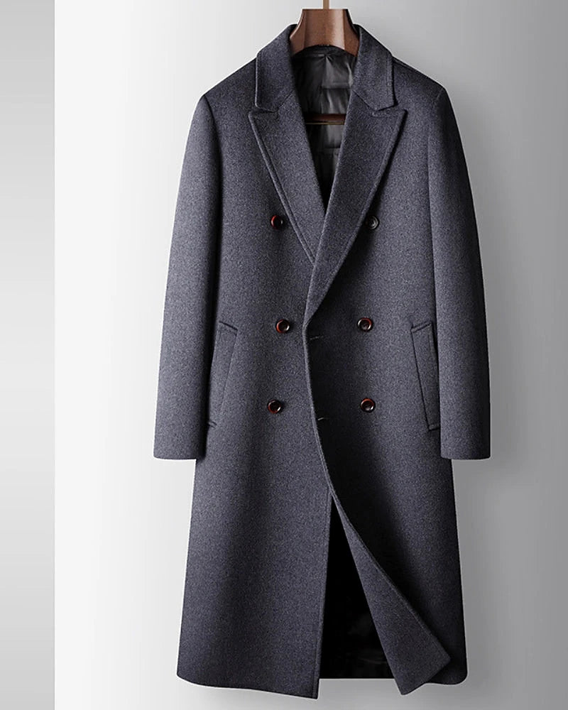 Overcoat, Wool Blend, Double-Breasted, Camel — view 7