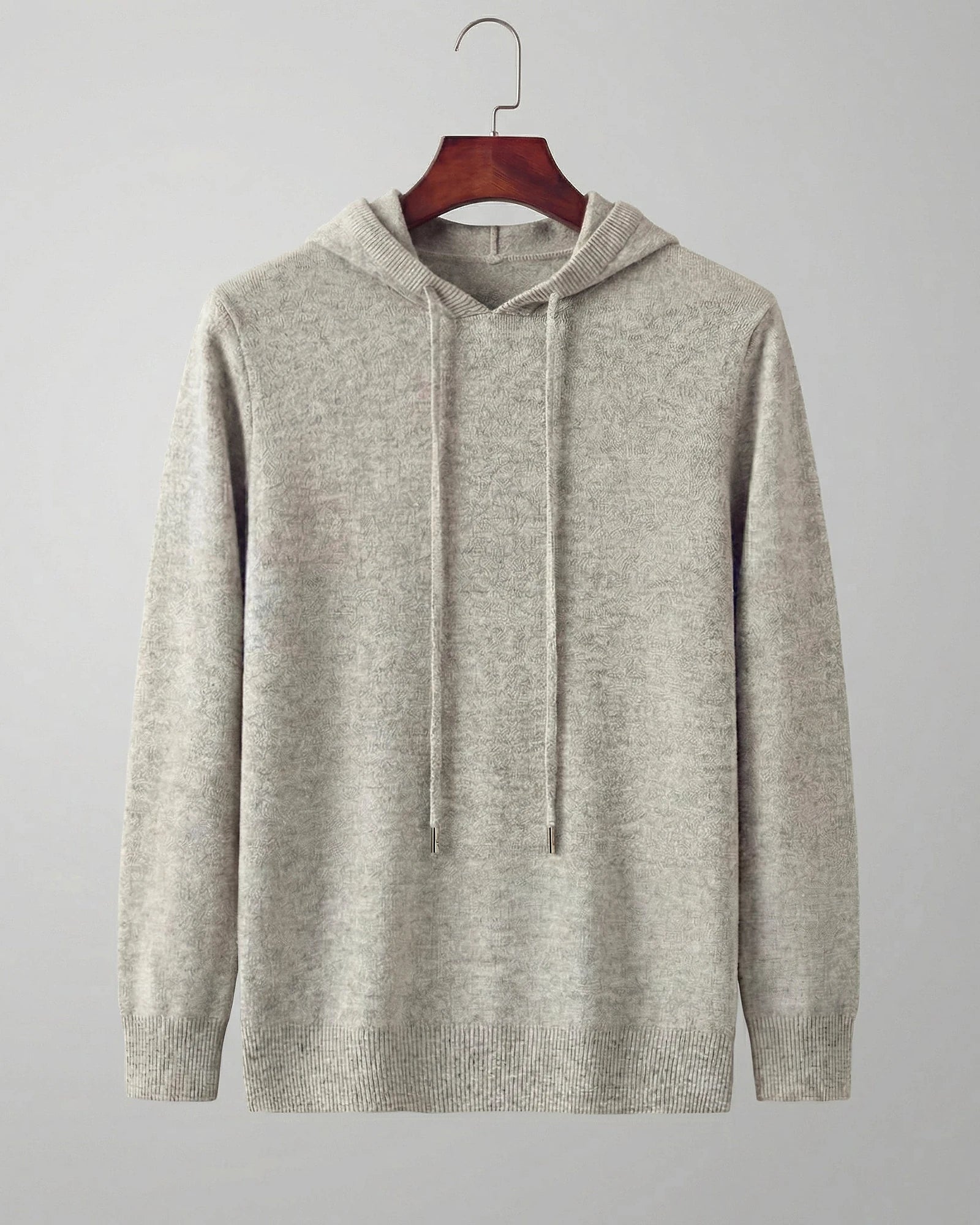 Men's Wool Blend Hoodie Brown Grey S–XXL Relaxed Fit - Valedrian — view 10
