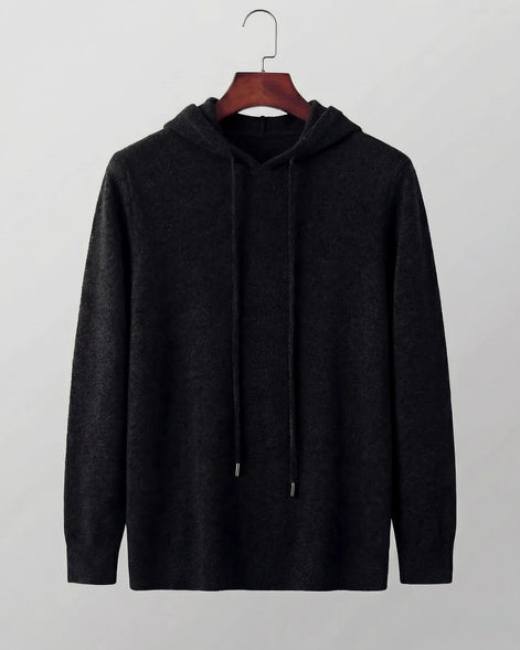 Men's Wool Blend Hoodie Brown Grey S–XXL Relaxed Fit - Valedrian — view 7
