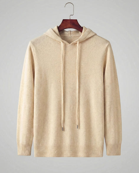 Men's Wool Blend Hoodie Brown Grey S–XXL Relaxed Fit - Valedrian — view 9