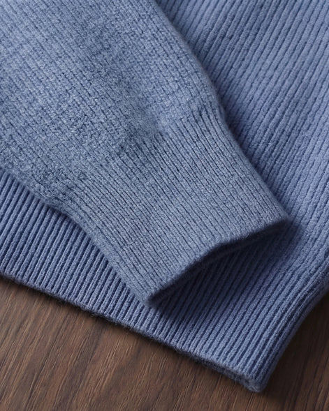 Men's Wool Zip Up Hoodie Light Gray & Blue S–3XL - Valedrian — view 13
