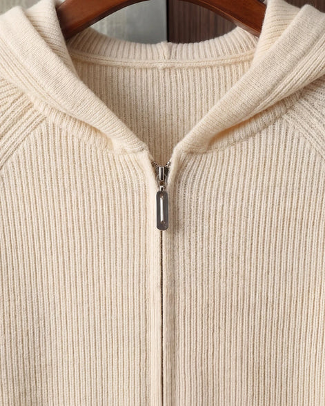 Men's Wool Zip Up Hoodie Light Gray & Blue S–3XL - Valedrian — view 18