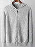 Men's Wool Zip Up Hoodie Light Gray & Blue S–3XL - Valedrian