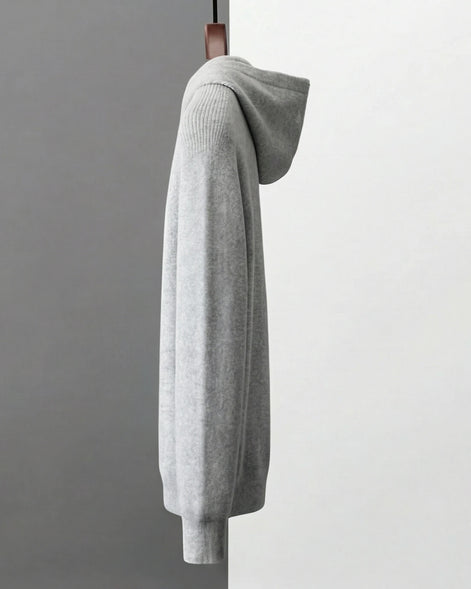 Men's Wool Zip Up Hoodie Light Gray & Blue S–3XL - Valedrian — view 7