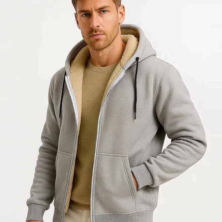 Men’s Zip-Up Fleece Hoodie | Soft Lined | Everyday Comfort