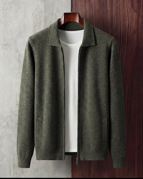 Men's Zip-Up Vest Soft Fabric Sleeveless Jacket Beige White - Valedrian — view 8