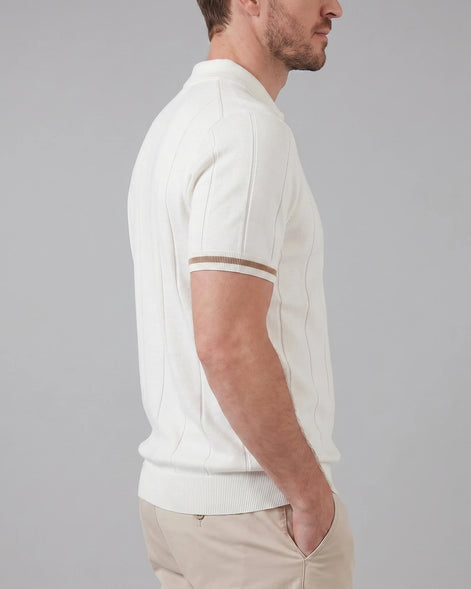 Men's Zipped Polo Shirt Knit Zip Collar Gray & Black - Valedrian — view 18