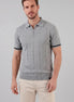 Men's Zipped Polo Shirt Knit Zip Collar Gray & Black - Valedrian