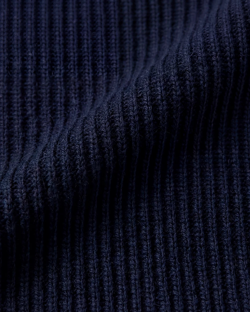 Navy Ribbed Knit Crewneck Sweater English Rib Men's S–2XL – Valedrian — view 5
