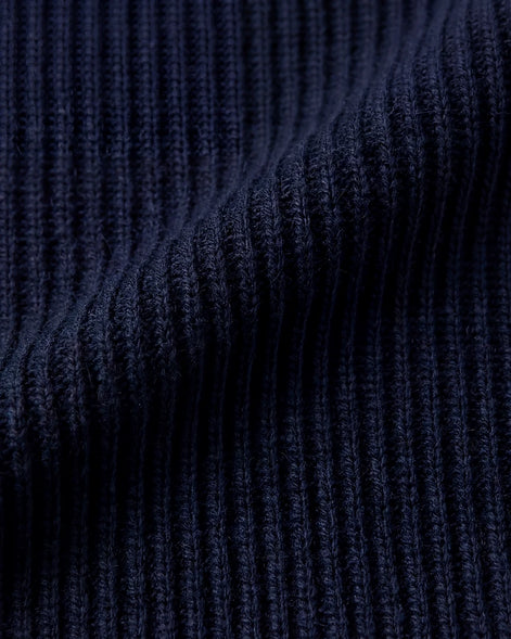 Navy Ribbed Knit Crewneck Sweater English Rib Men's S–2XL – Valedrian — view 5