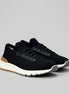 Retro Sneakers Men Merino Knit Mesh Upper Black Lace-Up | Valedrian