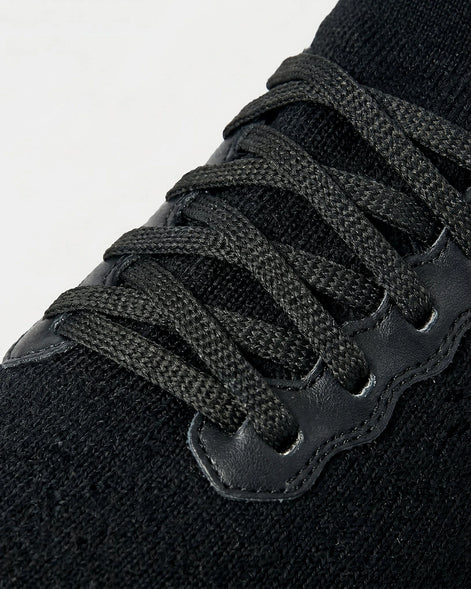 Retro Sneakers Men Merino Knit Mesh Upper Black Lace-Up | Valedrian — view 4