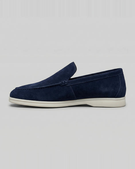 Suede Loafers Men Beige PU Penny Strap Slip-On Moccasin | Valedrian — view 12