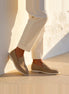 Suede Loafers Men Beige PU Penny Strap Slip-On Moccasin | Valedrian