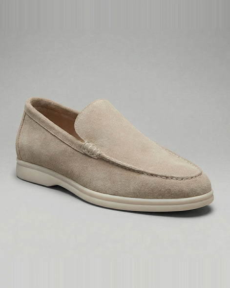 Suede Loafers Men Beige PU Penny Strap Slip-On Moccasin | Valedrian — view 21