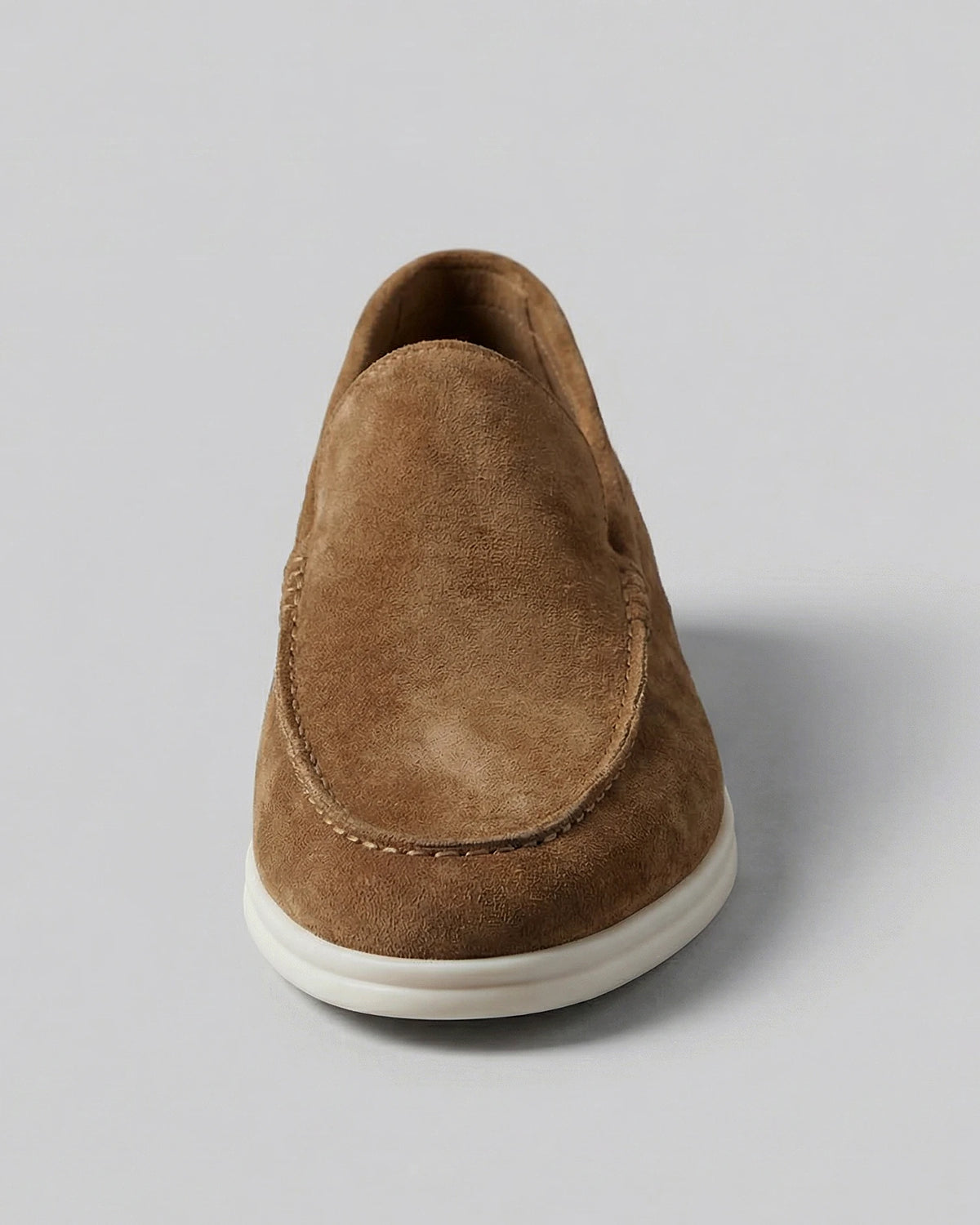 Suede Loafers Men Beige PU Penny Strap Slip-On Moccasin | Valedrian — view 27