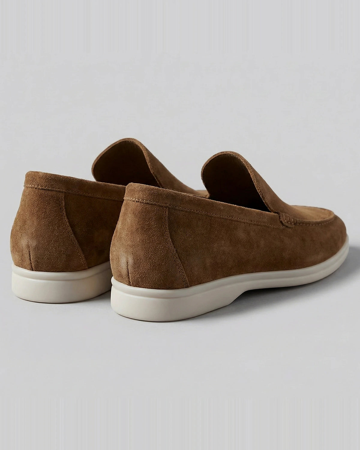 Suede Loafers Men Beige PU Penny Strap Slip-On Moccasin | Valedrian — view 28