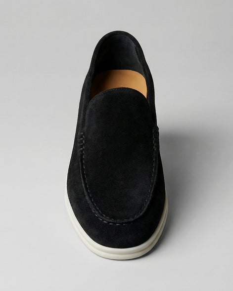 Suede Loafers Men Beige PU Penny Strap Slip-On Moccasin | Valedrian — view 36
