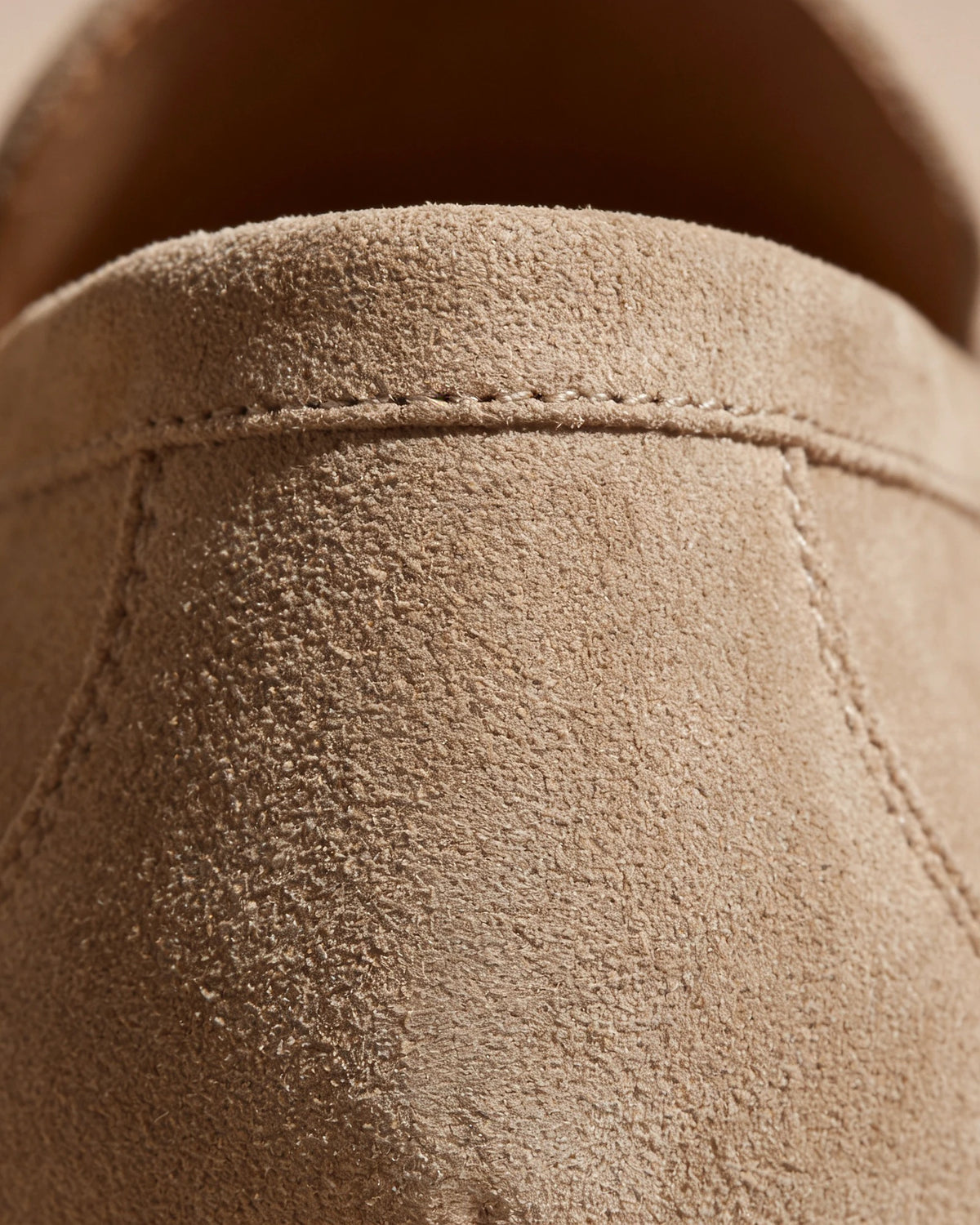 Suede Loafers Men Beige PU Penny Strap Slip-On Moccasin | Valedrian — view 4