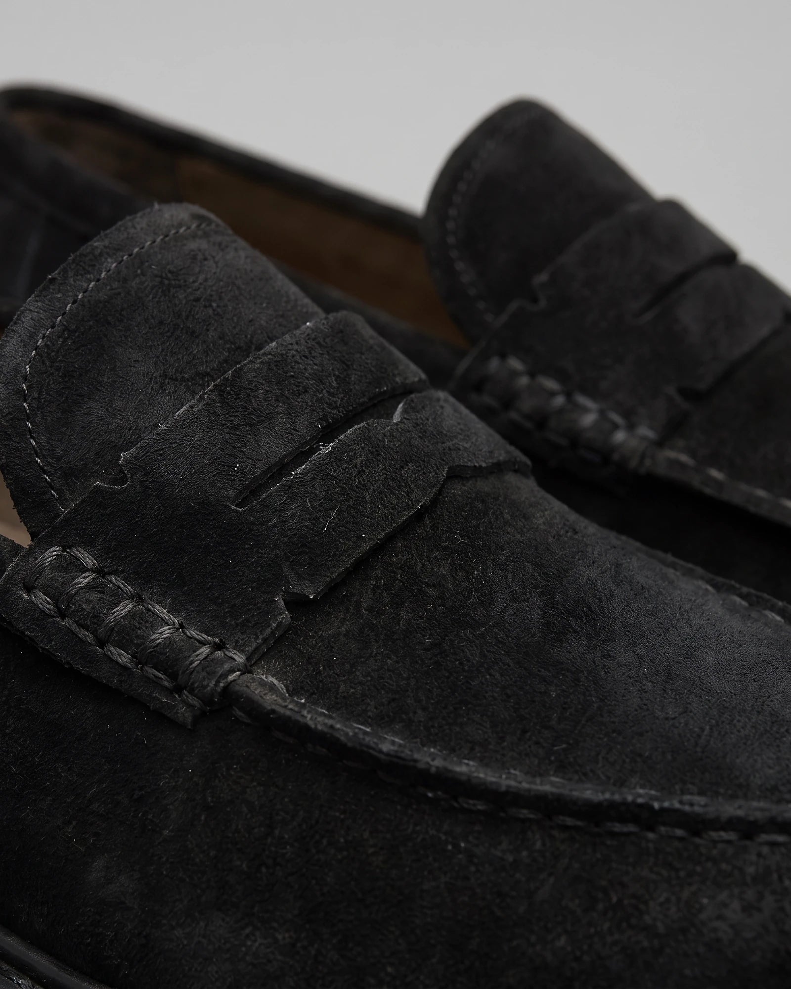 Suede Loafers Men Chunky Lug Sole Penny Loafer Navy Dark Blue Slip-On - Valedrian — view 11