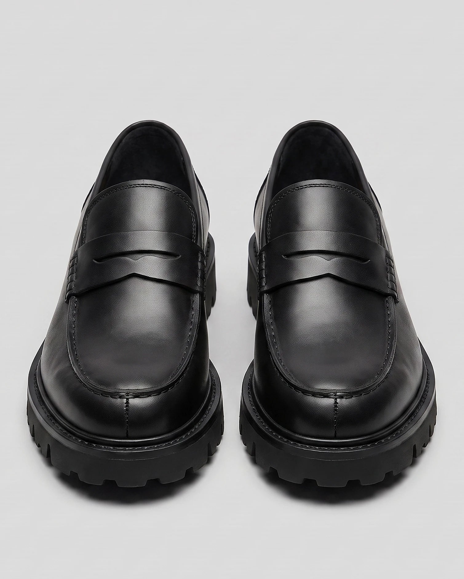 Suede Loafers Men Chunky Lug Sole Penny Loafer Navy Dark Blue Slip-On - Valedrian — view 14