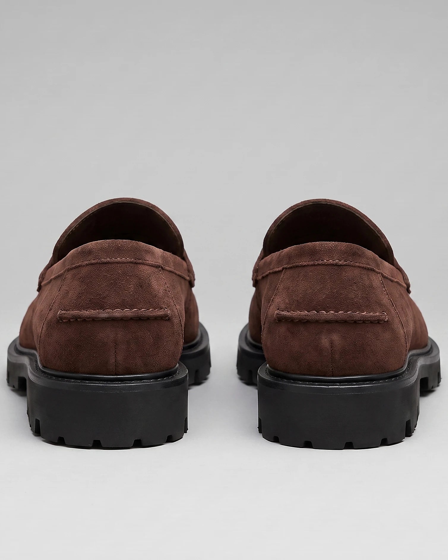Suede Loafers Men Chunky Lug Sole Penny Loafer Navy Dark Blue Slip-On - Valedrian — view 21