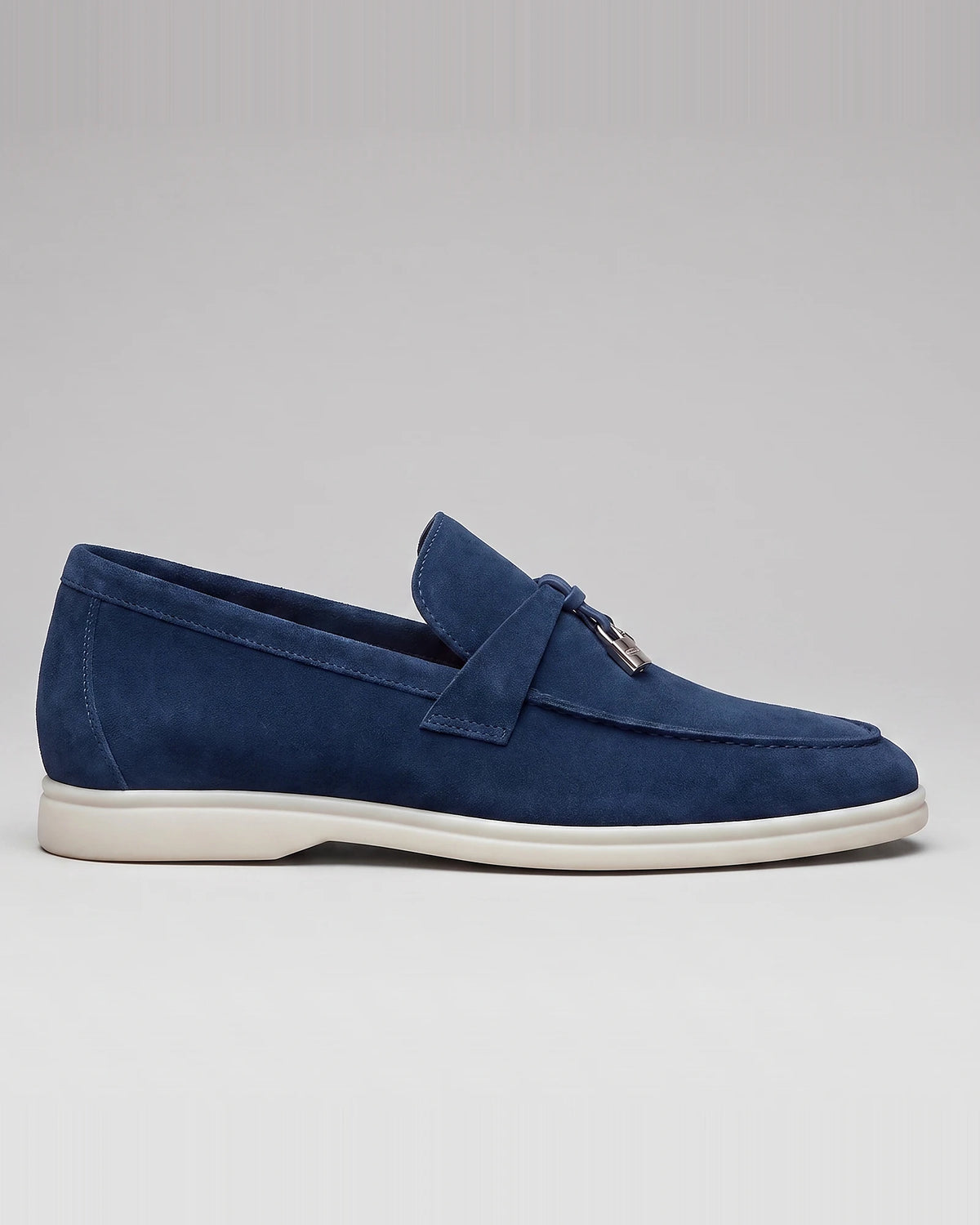 Suede Loafers Men Cowhide Tassel Slip-On, Sky Blue - Valedrian — view 10