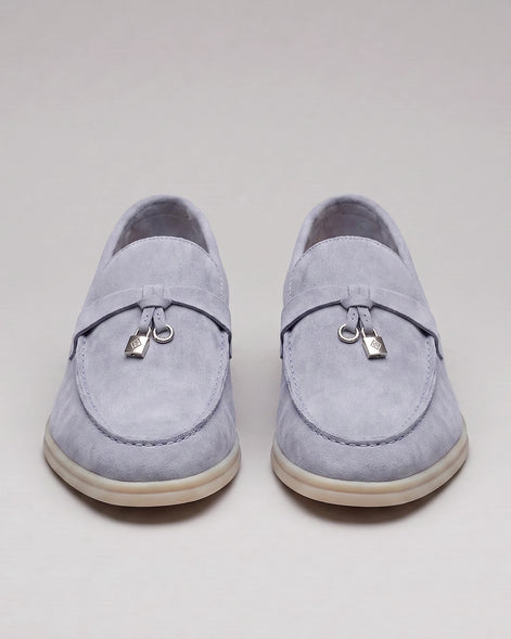 Suede Loafers Men Cowhide Tassel Slip-On, Sky Blue - Valedrian — view 14