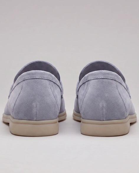 Suede Loafers Men Cowhide Tassel Slip-On, Sky Blue - Valedrian — view 15