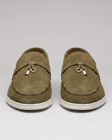 Suede Loafers Men Cowhide Tassel Slip-On, Sky Blue - Valedrian — view 19