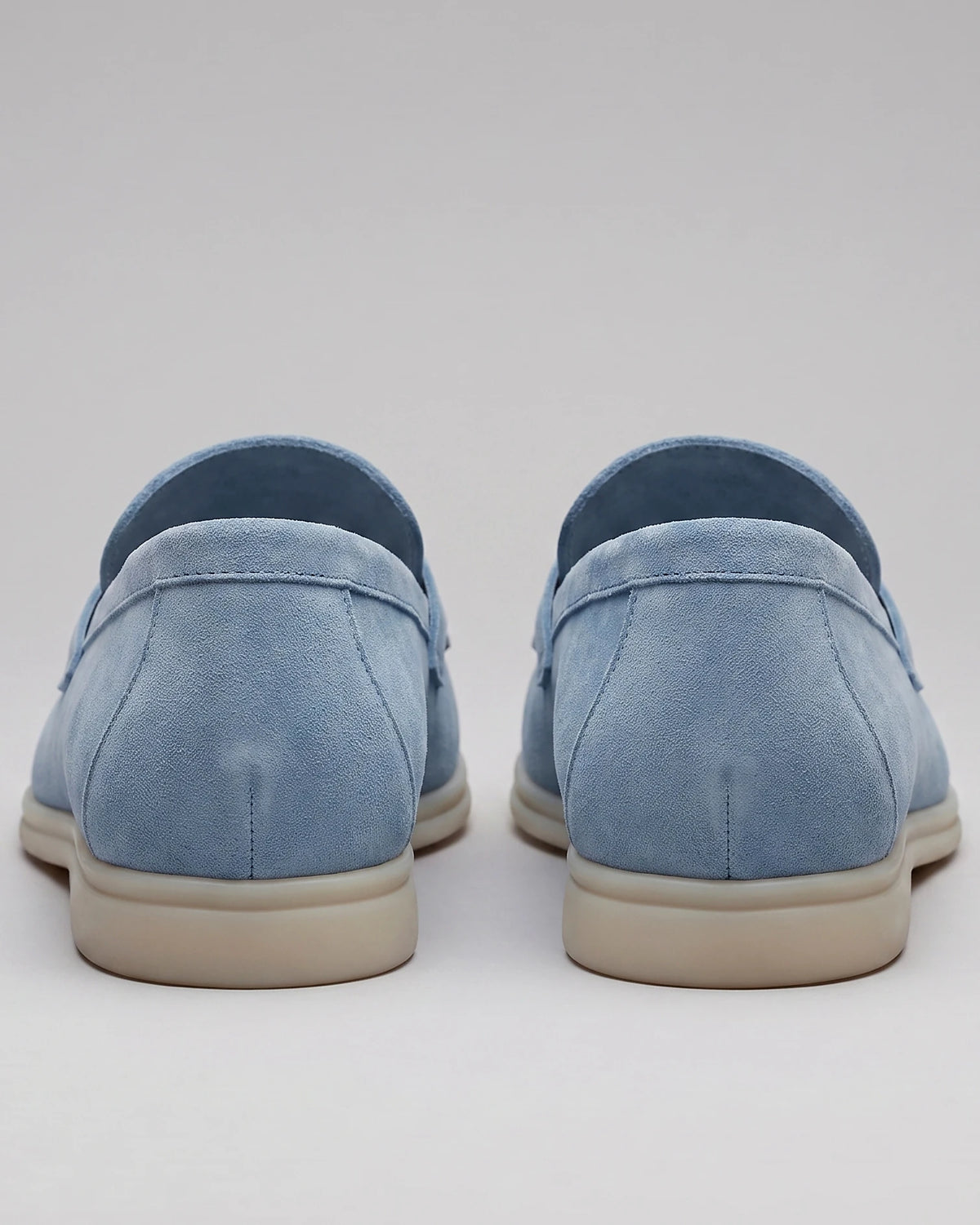 Suede Loafers Men Cowhide Tassel Slip-On, Sky Blue - Valedrian — view 4